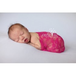 Fushia - Wrap en dentelle séance photo bébé ou maternité