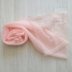 Wrap gauze tissu dentellé 160x50 cm, modèle pêche rosé