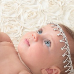 Bandeau couronne en perles et strass, modèle Béa