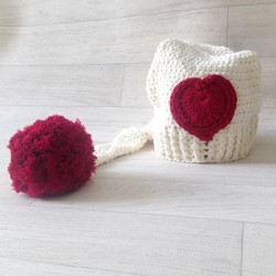 Bonnet Elf au crochet modèle Sweet Love de 0 à 2 ans