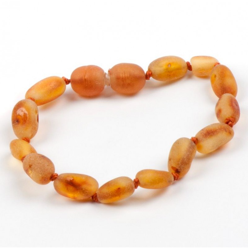 Bracelet en ambre pour bébé perles grain de café-Caramel