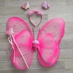 Fée Papillon strass Rose - Déguisement costume bébé/enfant 2 à 10 ans