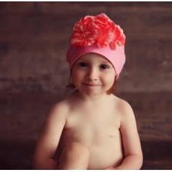 Bonnet triple fleurs bébé/enfant en coton, 1 an à 12 ans