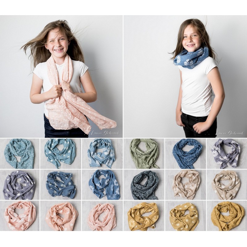 Chèches foulards modèle mixte 1 à 5 ans rose