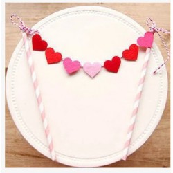 Guirlande décoration de gâteau coeurs