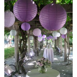 Lanterne ronde violette, taille au choix