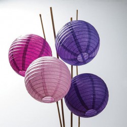 Lanterne ronde violette, taille au choix