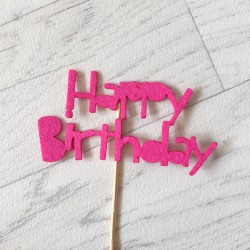 Décoration gâteau Happy Birthday, couleur au choix