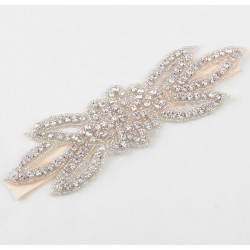 Bandeau habillé en perle et strass de verre, modèle Athena