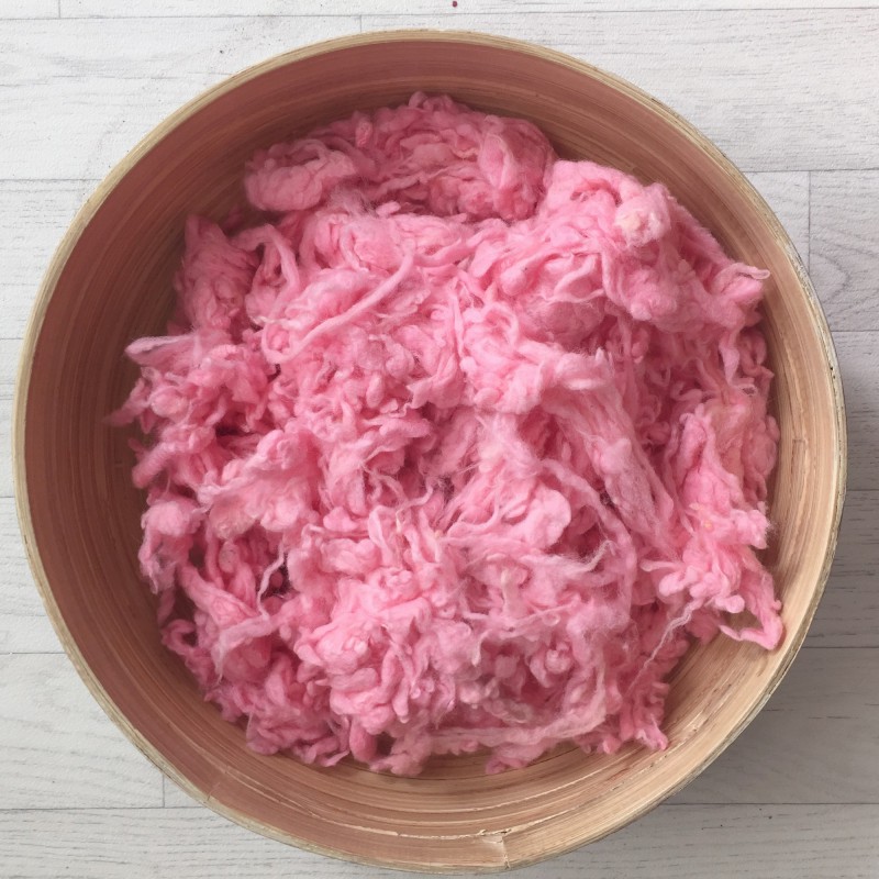 Morceaux de laine duvetteuse pour remplir vos contenants, modèle rose  (réf12) 