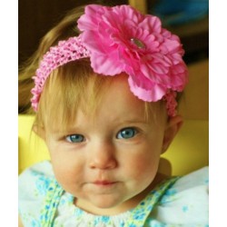 Bandeau+barrette bébé/fille, modèle Pétunia, plusieurs coloris