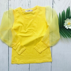 Top manches tulle jaune, 4...