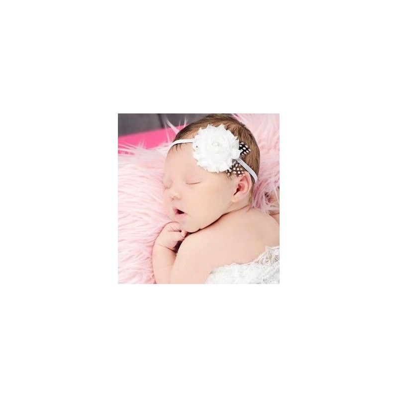 Bandeau cheveux bébé/fille, modèle Rose+Plumes