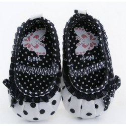 Chaussure souple bébé 3 à 15 mois modèle ballerine polka pink
