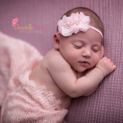 Bandeau cheveux bébé/fille, modèle rose