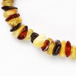 Bracelet d' Ambre élastique bébé Perles Pépites - Multicolores