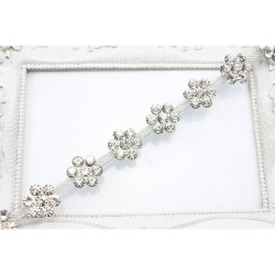 Bandeau couronne en perles et strass, modèle Alisée